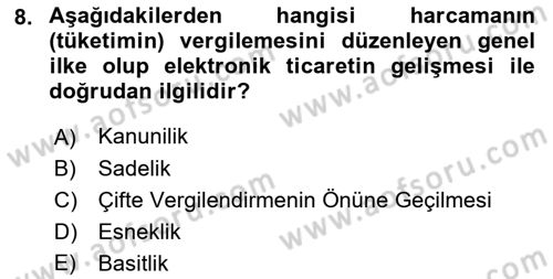 Elektronik Ticaret Dersi 2018 - 2019 Yılı (Final) Dönem Sonu Sınav Soruları 8. Soru