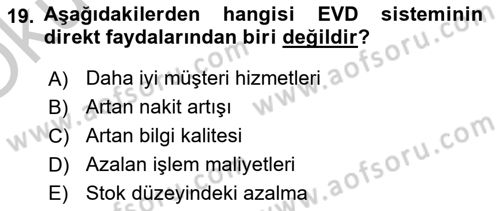 Elektronik Ticaret Dersi 2018 - 2019 Yılı Yaz Okulu Sınav Soruları 19. Soru