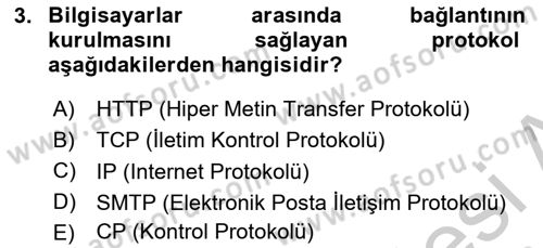 Elektronik Ticaret Dersi 2018 - 2019 Yılı Yaz Okulu Sınav Soruları 3. Soru