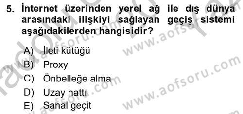 Elektronik Ticaret Dersi 2018 - 2019 Yılı Yaz Okulu Sınav Soruları 5. Soru