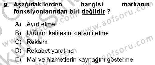 Elektronik Ticaret Dersi 2018 - 2019 Yılı Yaz Okulu Sınav Soruları 9. Soru