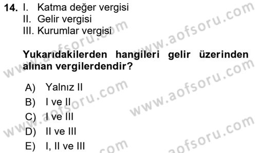 Elektronik Ticaret Dersi 2020 - 2021 Yılı Yaz Okulu Sınavı 14. Soru