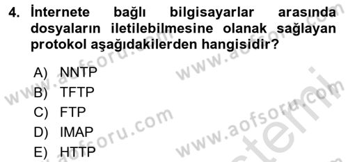 Elektronik Ticaret Dersi 2020 - 2021 Yılı Yaz Okulu Sınavı 4. Soru