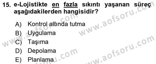 Elektronik Ticaret Dersi 2021 - 2022 Yılı (Final) Dönem Sonu Sınav Soruları 15. Soru