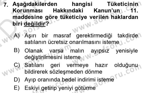 Elektronik Ticaret Dersi 2021 - 2022 Yılı (Final) Dönem Sonu Sınav Soruları 7. Soru