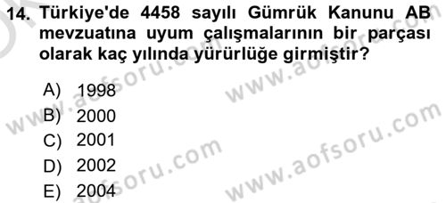 Elektronik Ticaret Dersi 2021 - 2022 Yılı Yaz Okulu Sınav Soruları 14. Soru
