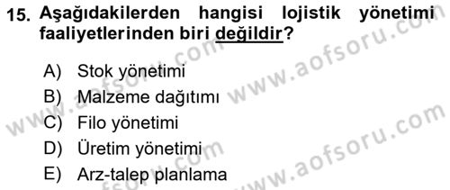Elektronik Ticaret Dersi 2021 - 2022 Yılı Yaz Okulu Sınav Soruları 15. Soru
