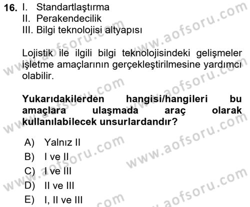Elektronik Ticaret Dersi 2021 - 2022 Yılı Yaz Okulu Sınav Soruları 16. Soru
