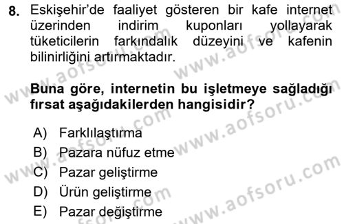 Elektronik Ticaret Dersi 2021 - 2022 Yılı Yaz Okulu Sınav Soruları 8. Soru