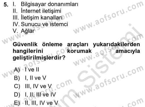 Elektronik Ticaret Dersi 2022 - 2023 Yılı Yaz Okulu Sınav Soruları 5. Soru