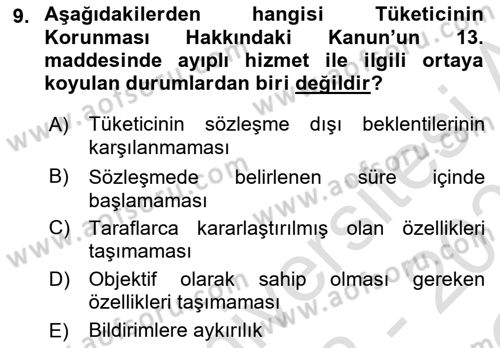Elektronik Ticaret Dersi 2022 - 2023 Yılı Yaz Okulu Sınav Soruları 9. Soru