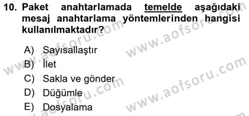 Elektronik Ticaret Dersi 2023 - 2024 Yılı (Vize) Ara Sınav Soruları 10. Soru