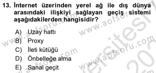 Elektronik Ticaret Dersi 2023 - 2024 Yılı (Vize) Ara Sınav Soruları 13. Soru
