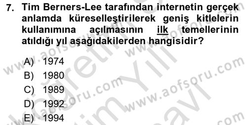 Elektronik Ticaret Dersi 2023 - 2024 Yılı (Vize) Ara Sınav Soruları 7. Soru