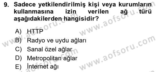 Elektronik Ticaret Dersi 2023 - 2024 Yılı (Vize) Ara Sınav Soruları 9. Soru