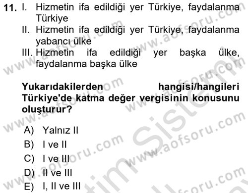 Elektronik Ticaret Dersi 2023 - 2024 Yılı (Final) Dönem Sonu Sınav Soruları 11. Soru