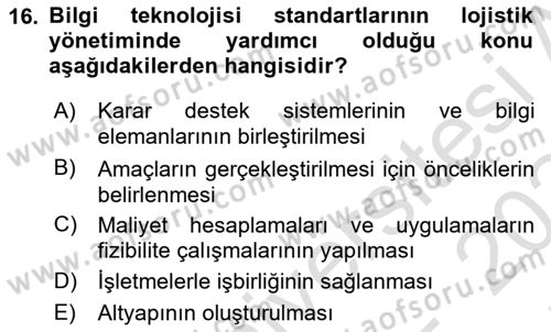 Elektronik Ticaret Dersi 2023 - 2024 Yılı (Final) Dönem Sonu Sınav Soruları 16. Soru
