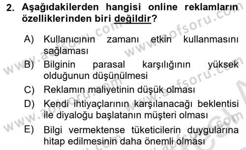 Elektronik Ticaret Dersi 2023 - 2024 Yılı (Final) Dönem Sonu Sınav Soruları 2. Soru