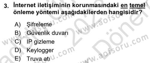 Elektronik Ticaret Dersi 2023 - 2024 Yılı (Final) Dönem Sonu Sınav Soruları 3. Soru