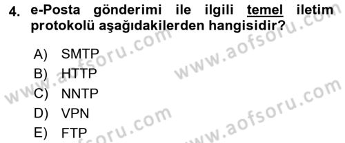 Elektronik Ticaret Dersi 2023 - 2024 Yılı (Final) Dönem Sonu Sınav Soruları 4. Soru