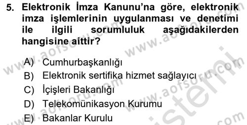 Elektronik Ticaret Dersi 2023 - 2024 Yılı (Final) Dönem Sonu Sınav Soruları 5. Soru
