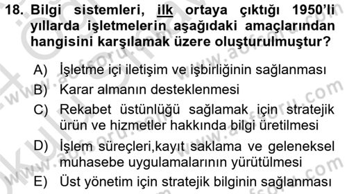 Elektronik Ticaret Dersi 2023 - 2024 Yılı Yaz Okulu Sınav Soruları 18. Soru