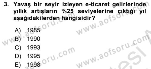 Elektronik Ticaret Dersi 2023 - 2024 Yılı Yaz Okulu Sınav Soruları 3. Soru