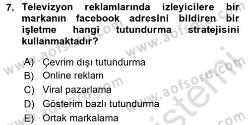 Elektronik Ticaret Dersi 2023 - 2024 Yılı Yaz Okulu Sınav Soruları 7. Soru