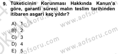 Elektronik Ticaret Dersi 2023 - 2024 Yılı Yaz Okulu Sınav Soruları 9. Soru
