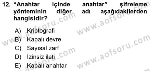 Elektronik Ticaret Dersi 2024 - 2025 Yılı (Vize) Ara Sınav Soruları 12. Soru