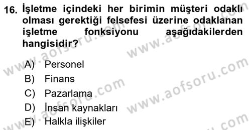 Elektronik Ticaret Dersi 2024 - 2025 Yılı (Vize) Ara Sınav Soruları 16. Soru