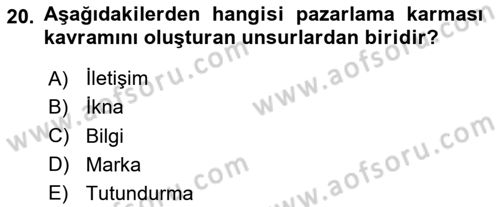 Elektronik Ticaret Dersi 2024 - 2025 Yılı (Vize) Ara Sınav Soruları 20. Soru