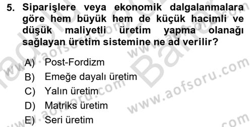 Elektronik Ticaret Dersi 2024 - 2025 Yılı (Vize) Ara Sınav Soruları 5. Soru