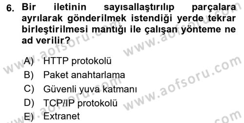 Elektronik Ticaret Dersi 2024 - 2025 Yılı (Vize) Ara Sınav Soruları 6. Soru