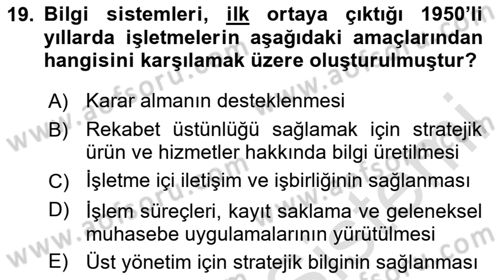 Elektronik Ticaret Dersi 2024 - 2025 Yılı (Final) Dönem Sonu Sınav Soruları 19. Soru