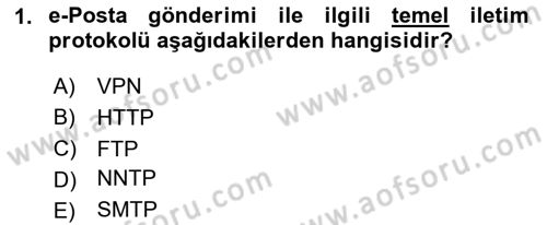 Elektronik Ticaret Dersi 2025 - 2026 Yılı (Final) Dönem Sonu Sınav Soruları 1. Soru