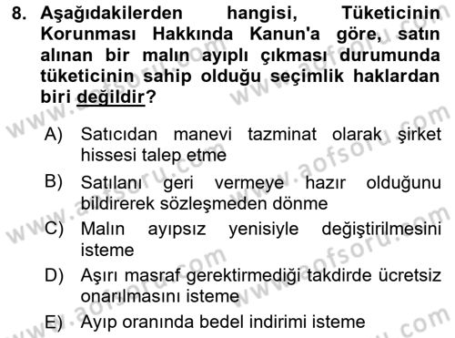 Elektronik Ticaret Dersi 2025 - 2026 Yılı (Final) Dönem Sonu Sınav Soruları 8. Soru