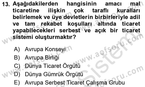 Gümrük Mevzuatı Dersi 2017 - 2018 Yılı (Vize) Ara Sınav Soruları 13. Soru
