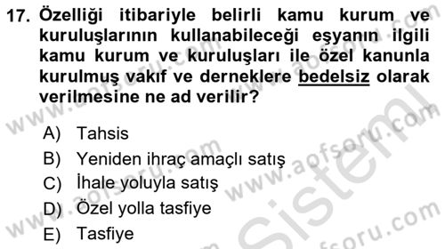 Gümrük Mevzuatı Dersi 2021 - 2022 Yılı (Vize) Ara Sınav Soruları 17. Soru