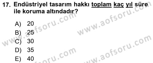 Gümrük Mevzuatı Dersi 2021 - 2022 Yılı Yaz Okulu Sınav Soruları 17. Soru