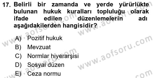 Gümrük Mevzuatı Dersi 2022 - 2023 Yılı (Final) Dönem Sonu Sınavı 17. Soru