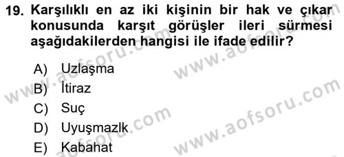 Gümrük Mevzuatı Dersi 2024 - 2025 Yılı Yaz Okulu Sınav Soruları 19. Soru
