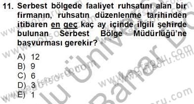 İhracat - İthalatta Örnek Olaylar Dersi 2012 - 2013 Yılı (Final) Dönem Sonu Sınav Soruları 11. Soru