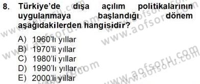 İhracat - İthalatta Örnek Olaylar Dersi 2012 - 2013 Yılı (Final) Dönem Sonu Sınavı 8. Soru