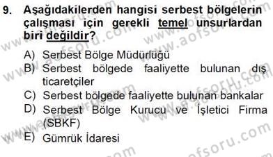 İhracat - İthalatta Örnek Olaylar Dersi 2012 - 2013 Yılı (Final) Dönem Sonu Sınav Soruları 9. Soru