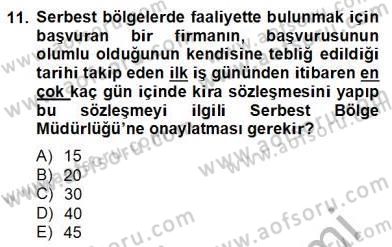 İhracat - İthalatta Örnek Olaylar Dersi 2013 - 2014 Yılı (Final) Dönem Sonu Sınav Soruları 11. Soru