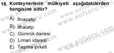 İhracat - İthalatta Örnek Olaylar Dersi 2014 - 2015 Yılı (Vize) Ara Sınav Soruları 18. Soru