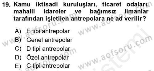 İhracat - İthalatta Örnek Olaylar Dersi 2015 - 2016 Yılı (Vize) Ara Sınav Soruları 19. Soru