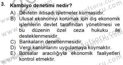 Kambiyo Mevzuatı Dersi 2012 - 2013 Yılı (Vize) Ara Sınav Soruları 3. Soru