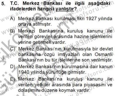 Kambiyo Mevzuatı Dersi 2014 - 2015 Yılı (Vize) Ara Sınavı 5. Soru